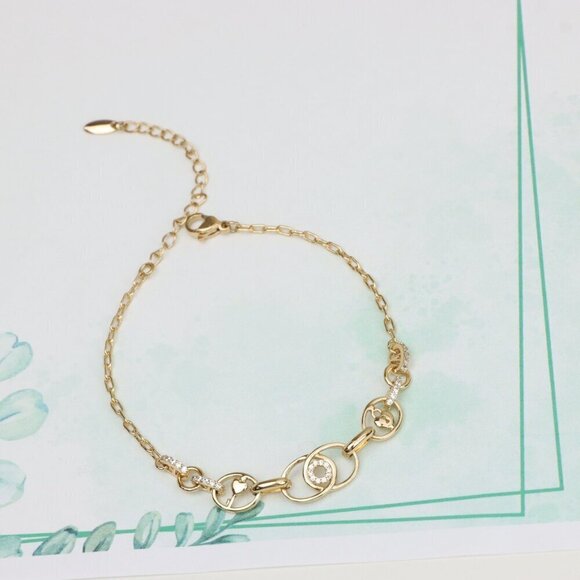 Elegant Rose Gold Bracelet with Heart and CZ Accents for Women, XPBL0628 - Picture 6 of 12